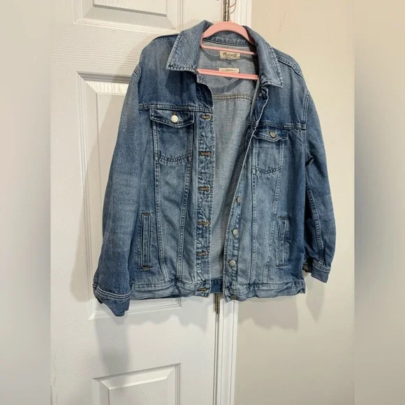 Madewell Oversized medium wash Denim Jean Jacket Size M - Picture 5 of 12